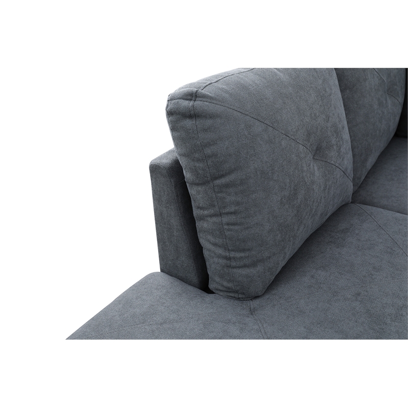 Star Home Living Corp Chris Microfiber Fabric Left Facing Sectional Dark Gray