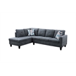 Star Home Living Corp Chris Microfiber Fabric Left Facing Sectional Dark Gray