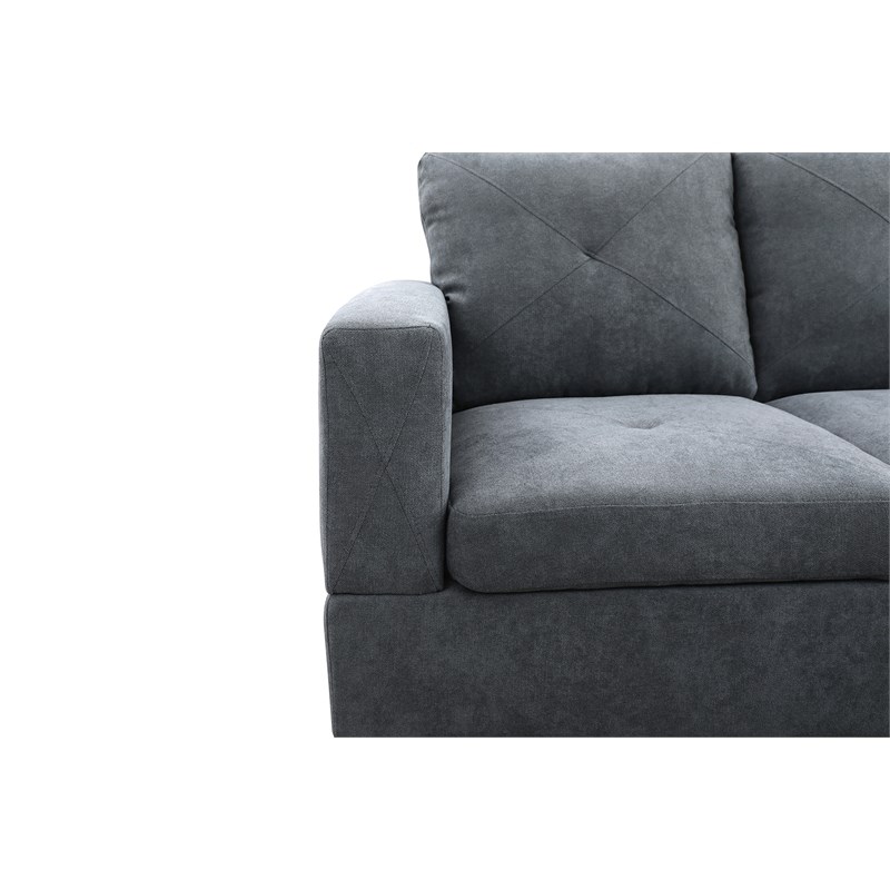 Star Home Living Corp Chris Microfiber Fabric Right Facing Sectional Dark Gray