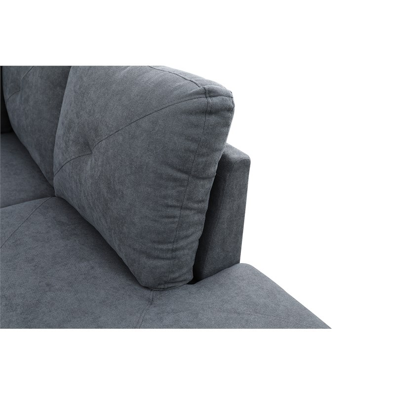 Star Home Living Corp Chris Microfiber Fabric Right Facing Sectional Dark Gray