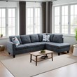 Star Home Living Corp Chris Microfiber Fabric Right Facing Sectional Dark Gray