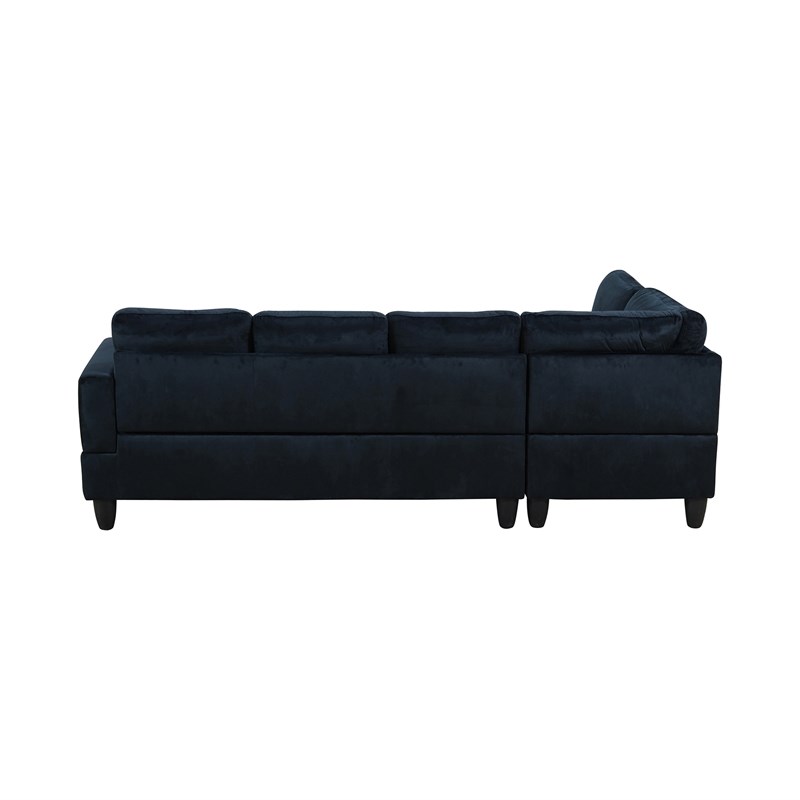 Star Home Living Corp Chris Microfiber Fabric Left Facing Sectional Black