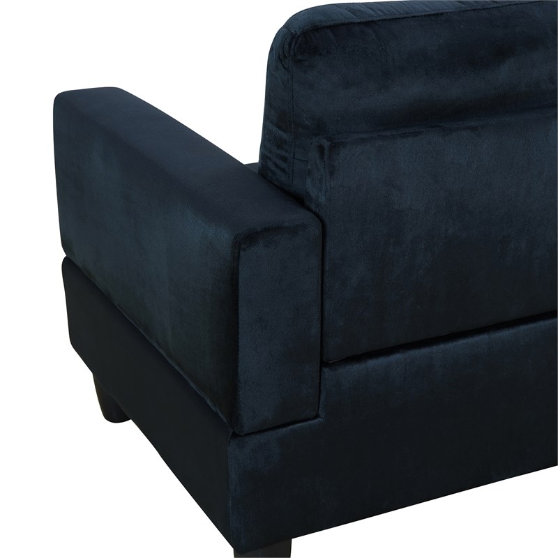 Star Home Living Corp Chris Microfiber Fabric Left Facing Sectional Black