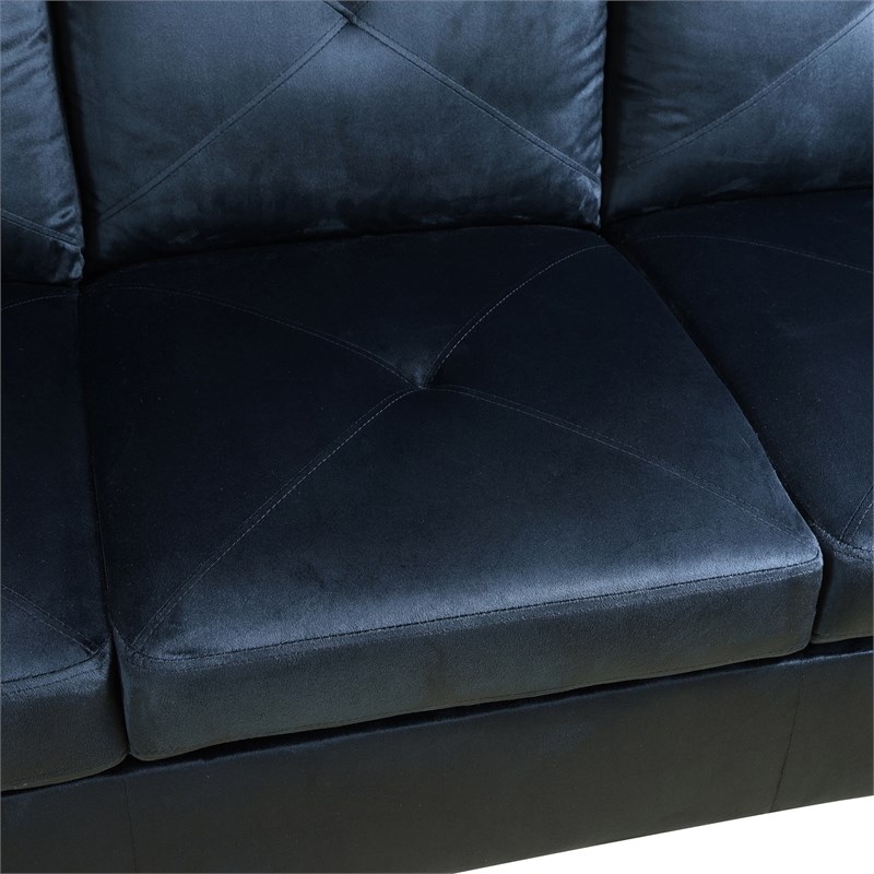 Star Home Living Corp Chris Microfiber Fabric Left Facing Sectional Black