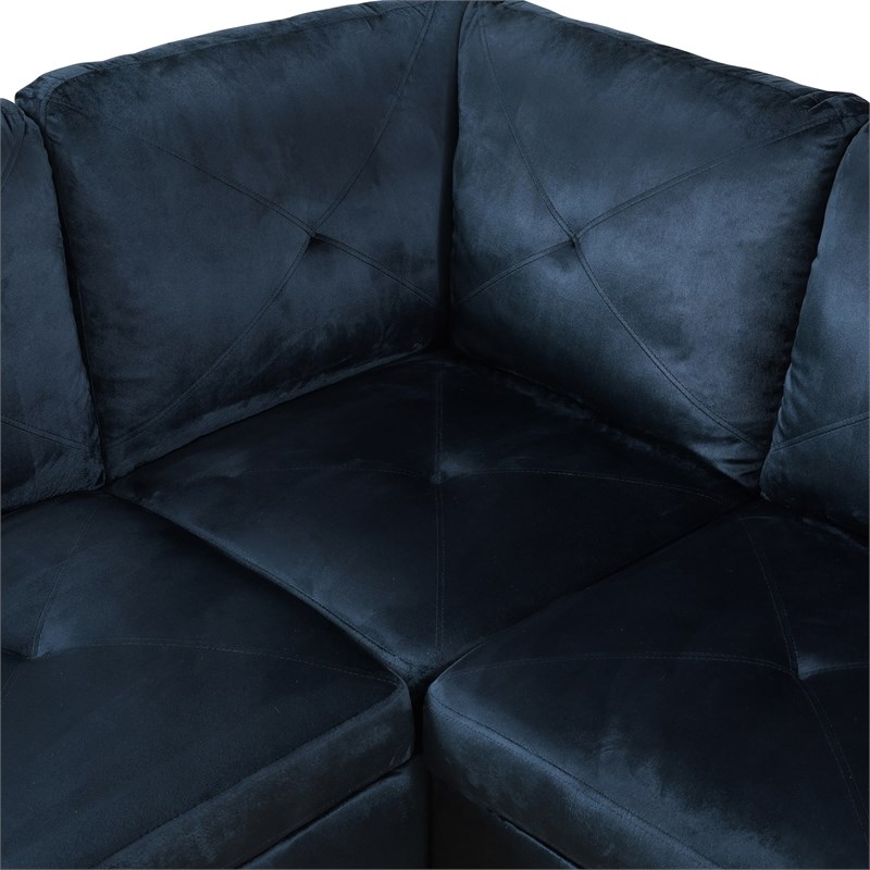 Star Home Living Corp Chris Microfiber Fabric Left Facing Sectional Black