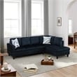 Star Home Living Corp Chris Microfiber Fabric Right Facing Sectional Black
