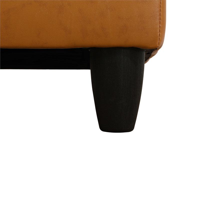 Star Home Living Corp Chris Faux Leather  Left Facing Sectional Ginger