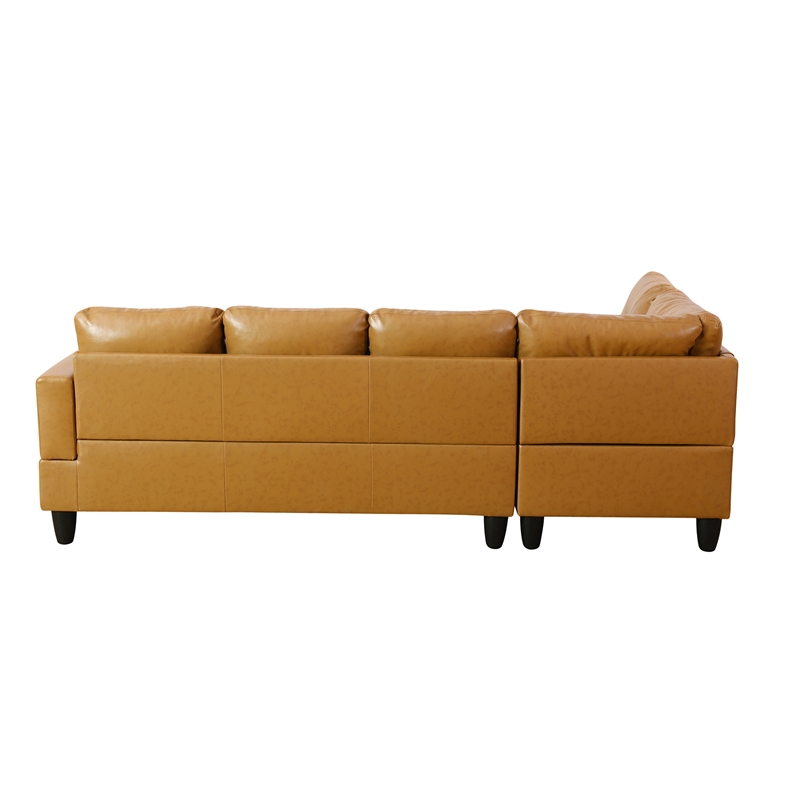 Star Home Living Corp Chris Faux Leather  Left Facing Sectional Ginger