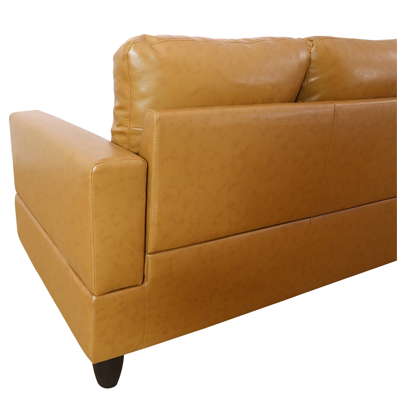 Star Home Living Corp Chris Faux Leather  Left Facing Sectional Ginger