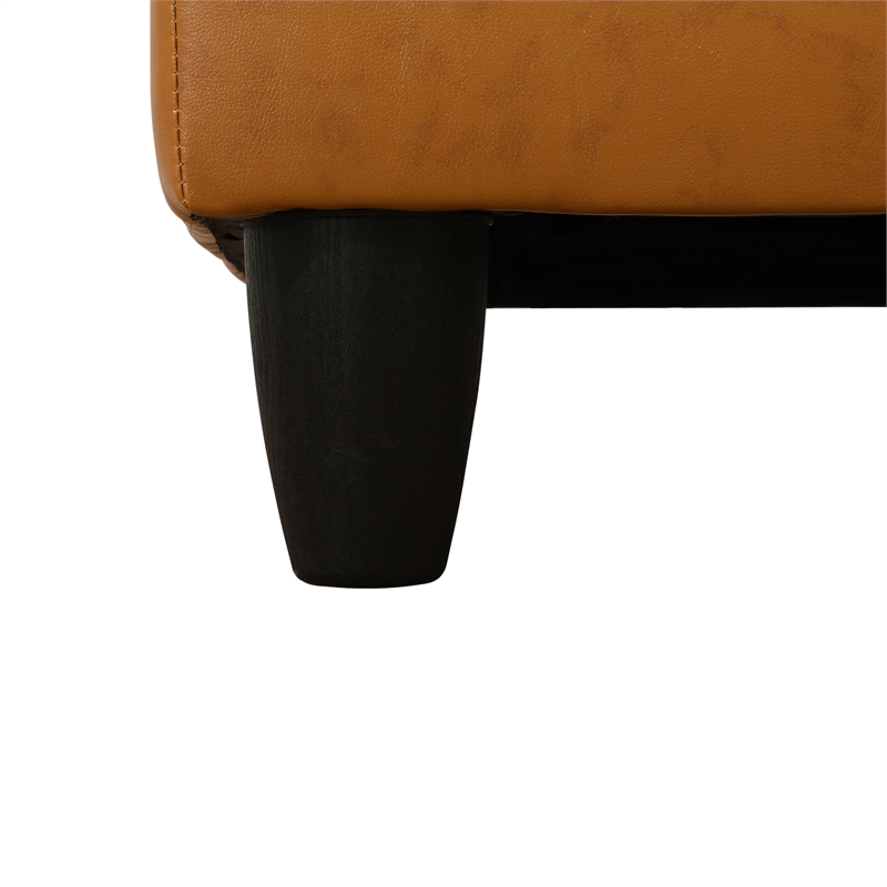 Star Home Living Corp Chris Faux Leather Right Facing Sectional Ginger