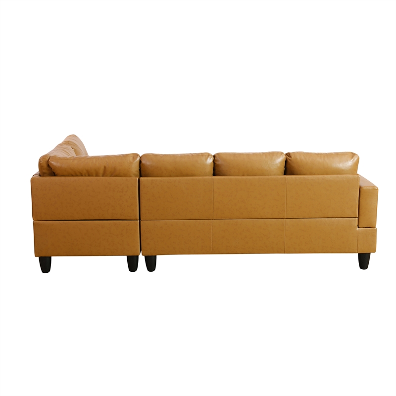 Star Home Living Corp Chris Faux Leather Right Facing Sectional Ginger