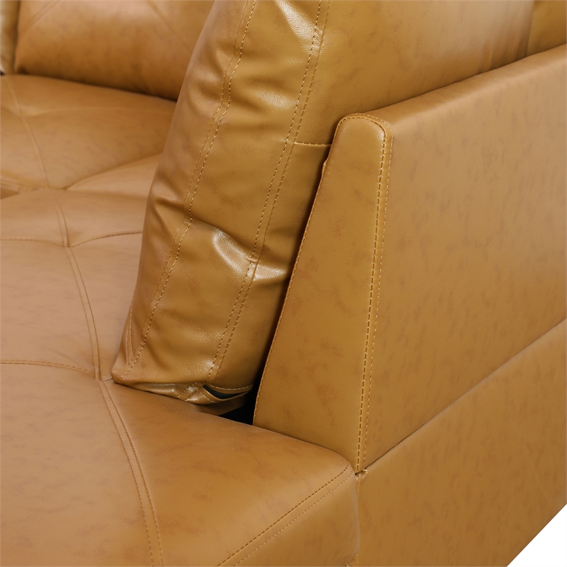 Star Home Living Corp Chris Faux Leather Right Facing Sectional Ginger
