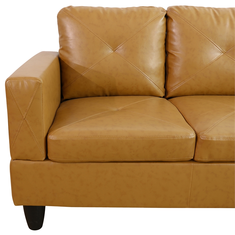 Star Home Living Corp Chris Faux Leather Right Facing Sectional Ginger