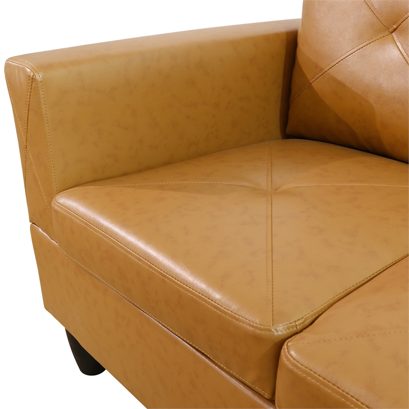Star Home Living Corp Chris Faux Leather Right Facing Sectional Ginger