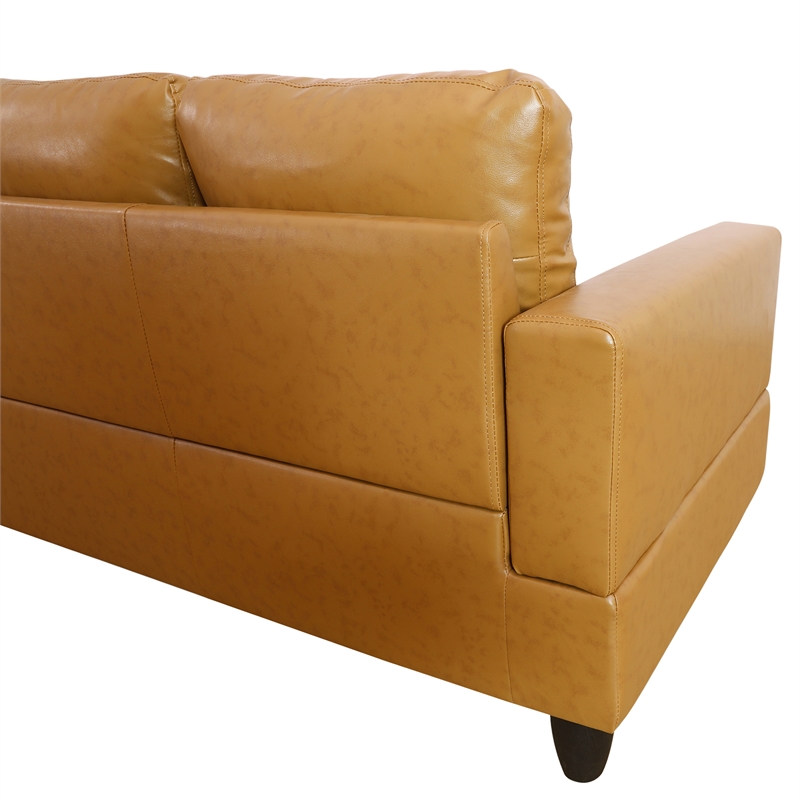 Star Home Living Corp Chris Faux Leather Right Facing Sectional Ginger
