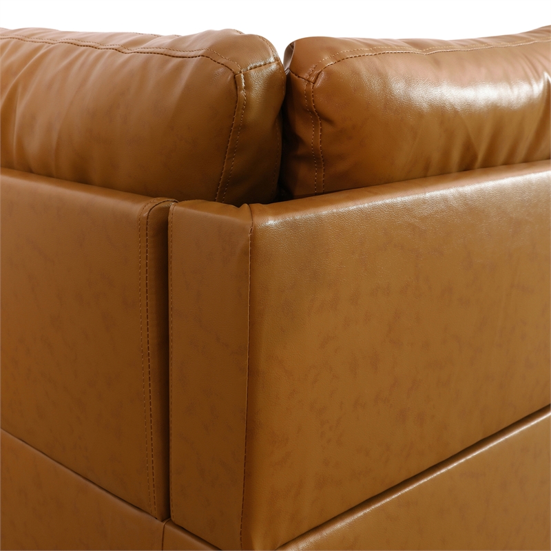 Star Home Living Corp Chris Faux Leather Right Facing Sectional Ginger