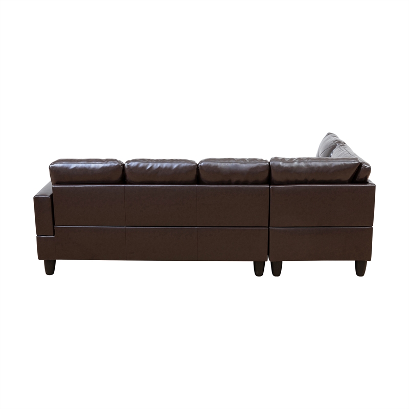 Star Home Living Corp Chris Faux Leather Left Facing Sectional Brown