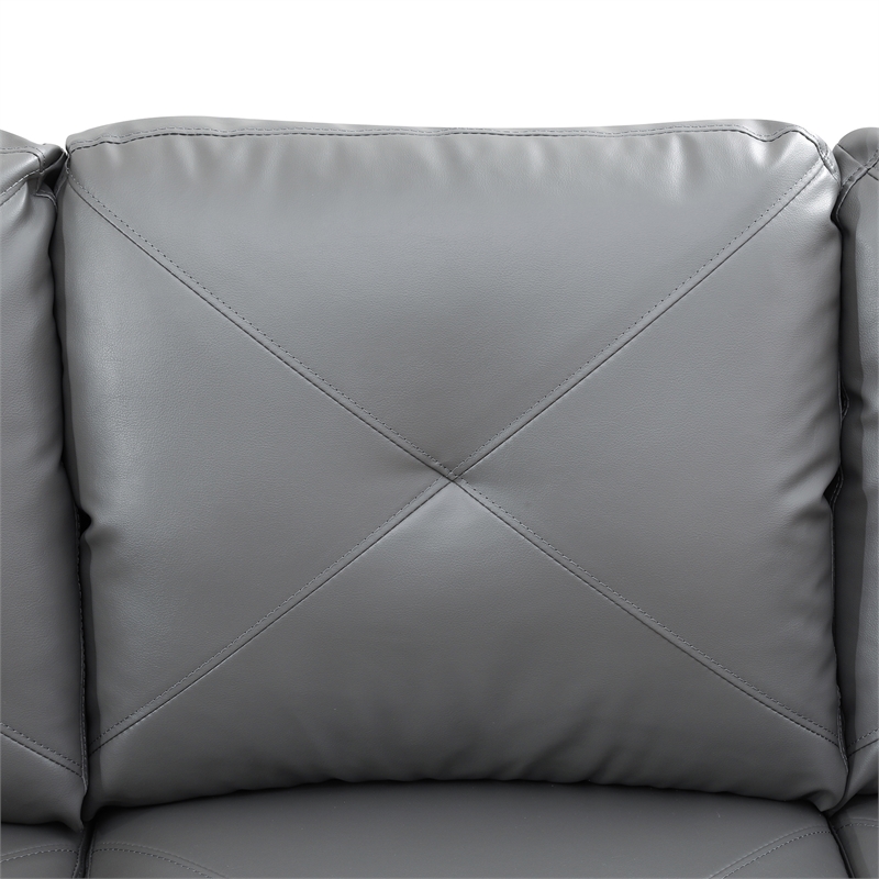 Star Home Living Corp Chris Faux Leather Left Facing Sectional Grey