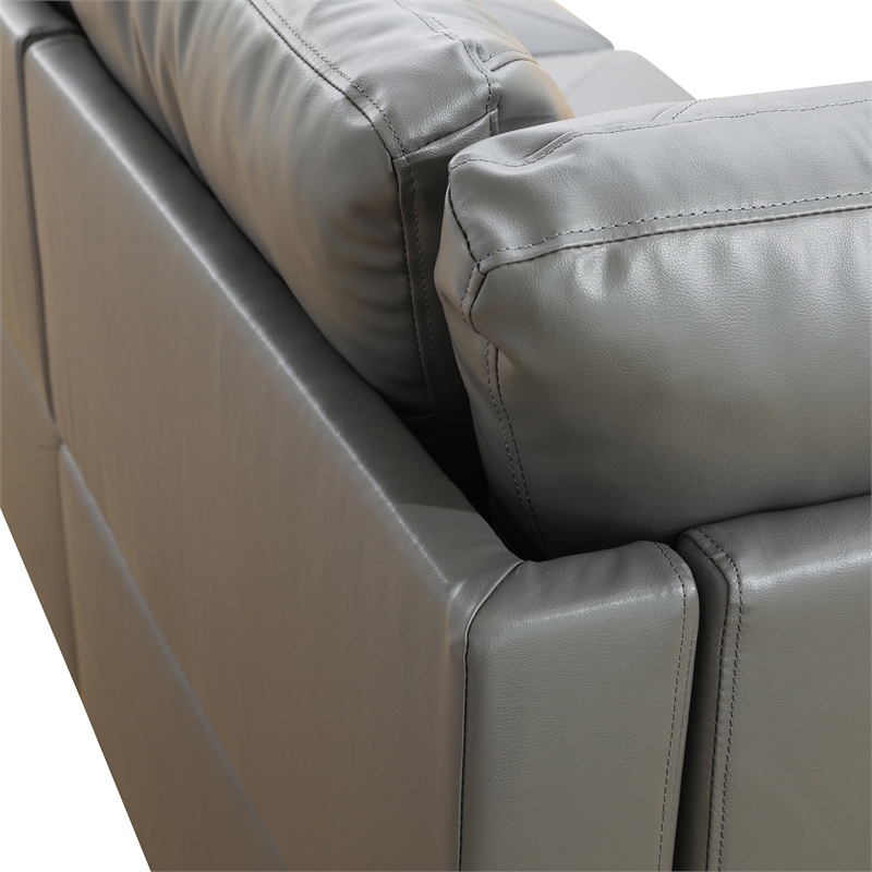 Star Home Living Corp Chris Faux Leather Left Facing Sectional Grey