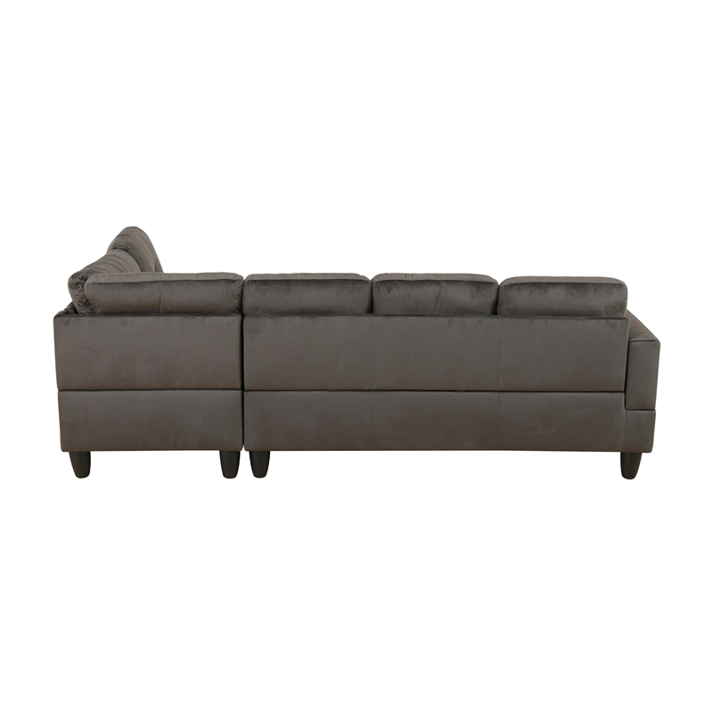 Star Home Living Corp Chris Faux Leather Right Facing Sectional Grey