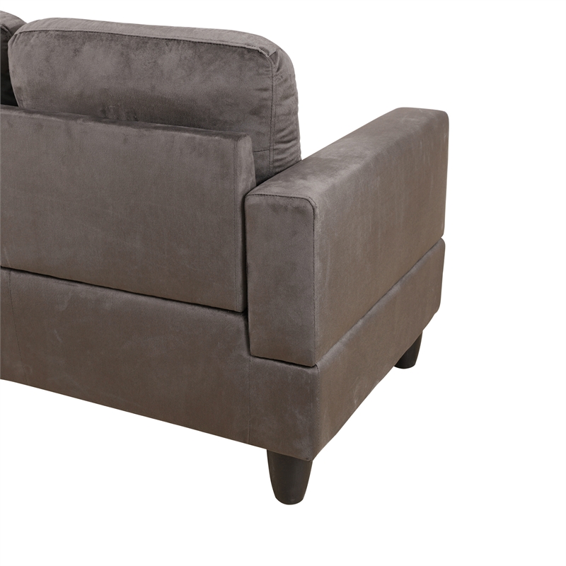 Star Home Living Corp Chris Faux Leather Right Facing Sectional Grey