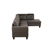 Star Home Living Corp Chris Faux Leather Right Facing Sectional Grey