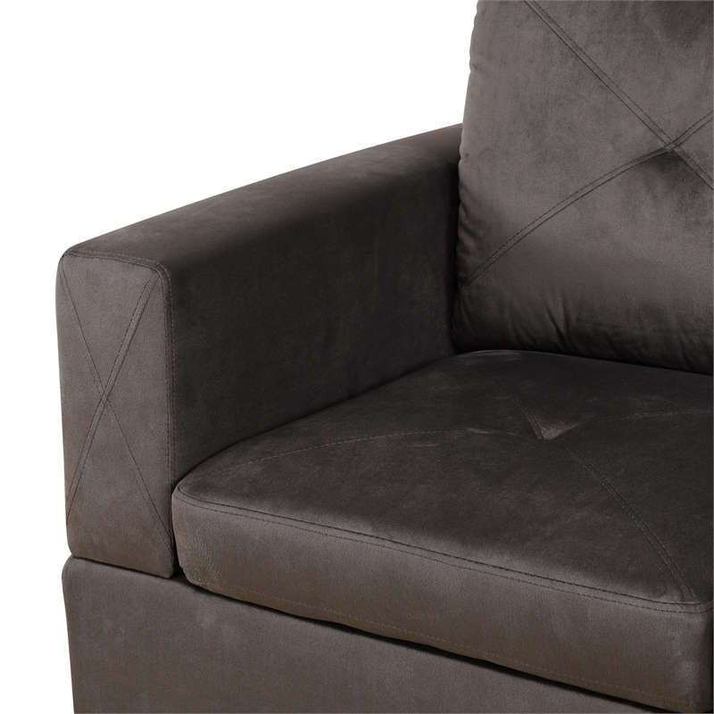 Star Home Living Corp Chris Faux Leather Right Facing Sectional Grey
