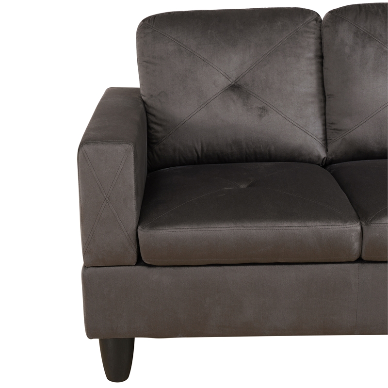 Star Home Living Corp Chris Faux Leather Right Facing Sectional Grey