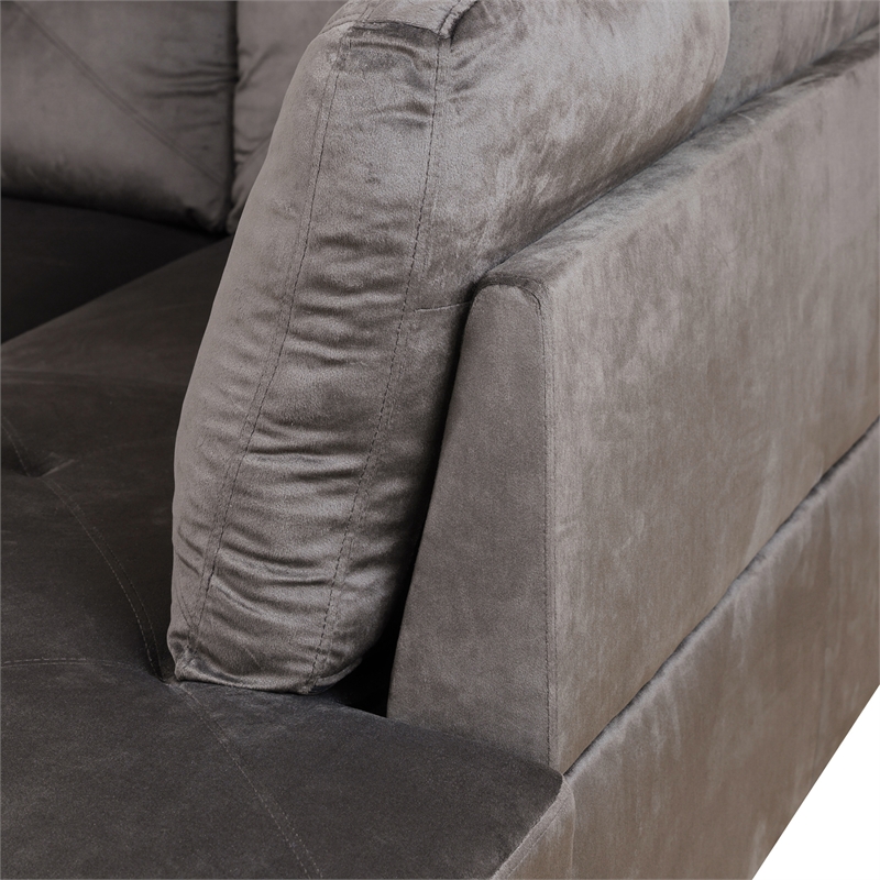 Star Home Living Corp Chris Faux Leather Right Facing Sectional Grey