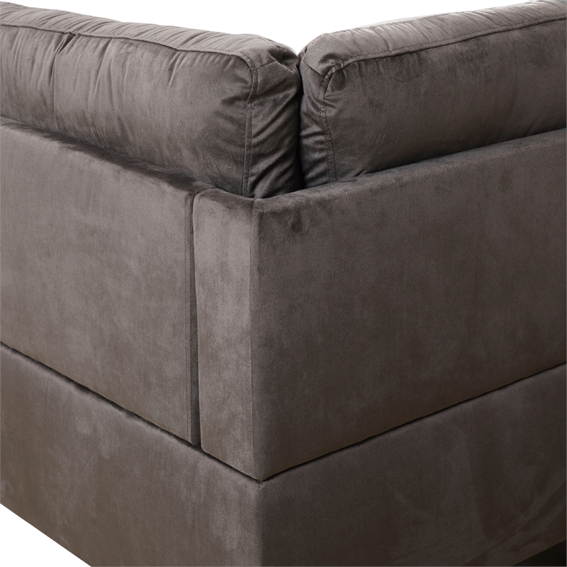Star Home Living Corp Chris Faux Leather Right Facing Sectional Grey