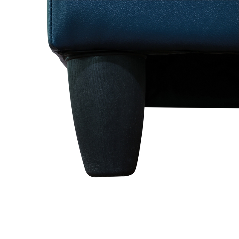 Star Home Living Corp Chris Faux Leather Right Facing Sectional Denim