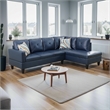 Star Home Living Corp Chris Faux Leather Right Facing Sectional Denim