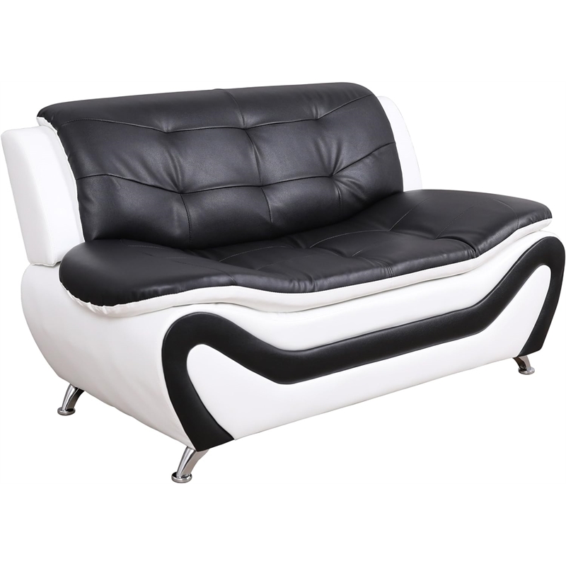 Beverly Fine Furniture 2 Piece Set Multicolor Black white Faux Leather