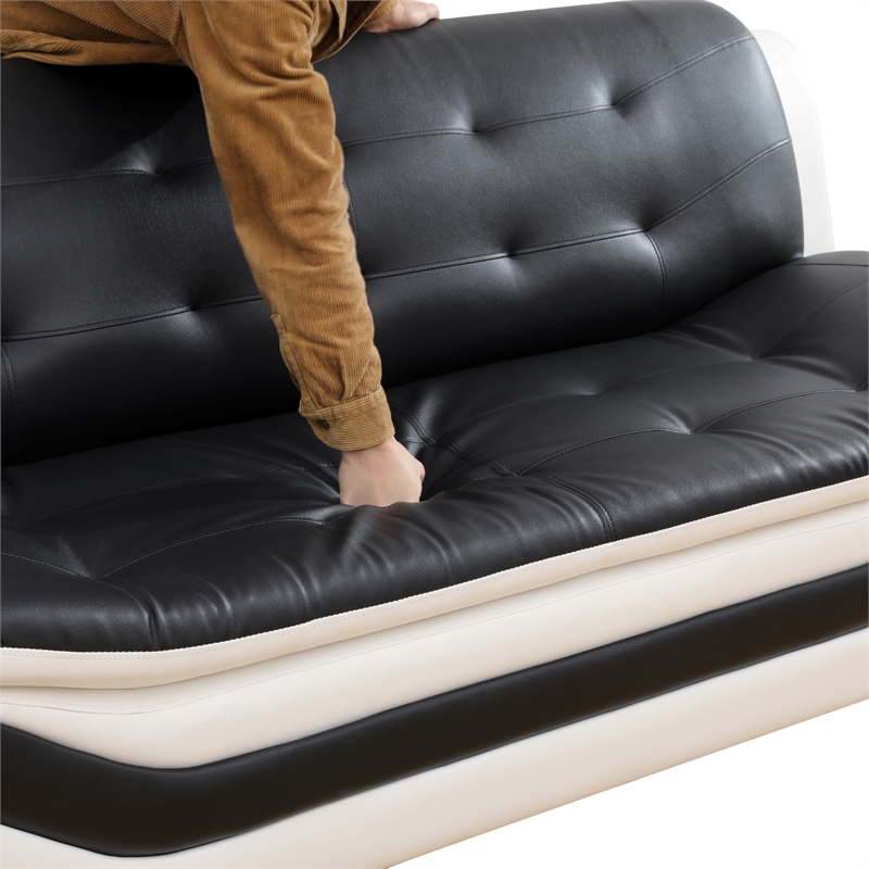 Beverly Fine Furniture 2 Piece Set Multicolor Black white Faux Leather
