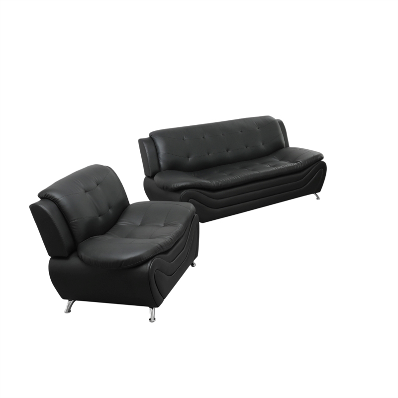 Beverly Fine Furniture 2 Piece Set Multicolor Black Faux Leather