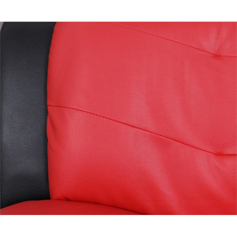 Beverly Fine Furniture 2 Piece Set Multicolor Black & Red Faux Leather