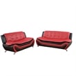 Beverly Fine Furniture 2 Piece Set Multicolor Black & Red Faux Leather