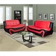 Beverly Fine Furniture 2 Piece Set Multicolor Black & Red Faux Leather