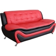 Beverly Fine Furniture 3 Piece Set Multicolor Black & Red Faux Leather