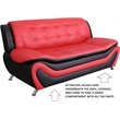 Beverly Fine Furniture 3 Piece Set Multicolor Black & Red Faux Leather