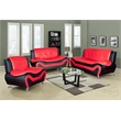 Beverly Fine Furniture 3 Piece Set Multicolor Black & Red Faux Leather