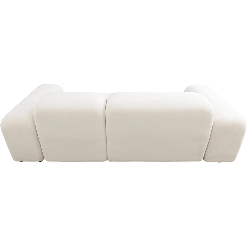 Cucan Living Room Loveseat 5501-white  Microfiber 2-Piece Sofa Set