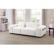 Cucan Living Room Loveseat 5501-white  Microfiber 2-Piece Sofa Set