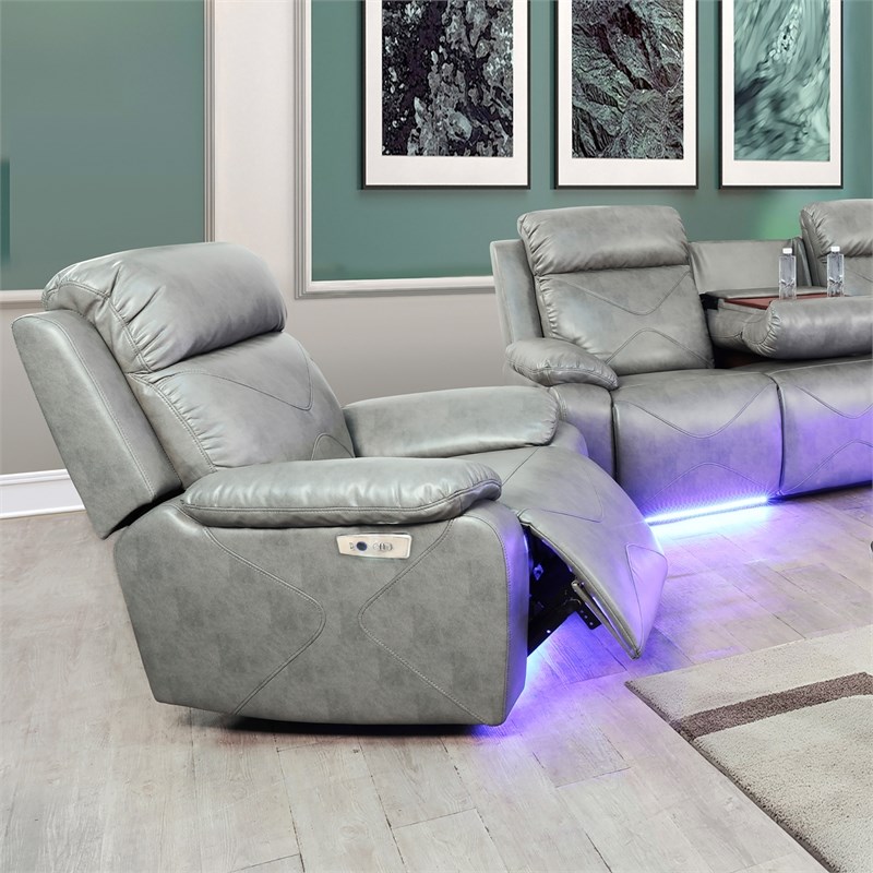 Condio Living Room Recliner Set Loveseat  Sofa and Recliner Gray