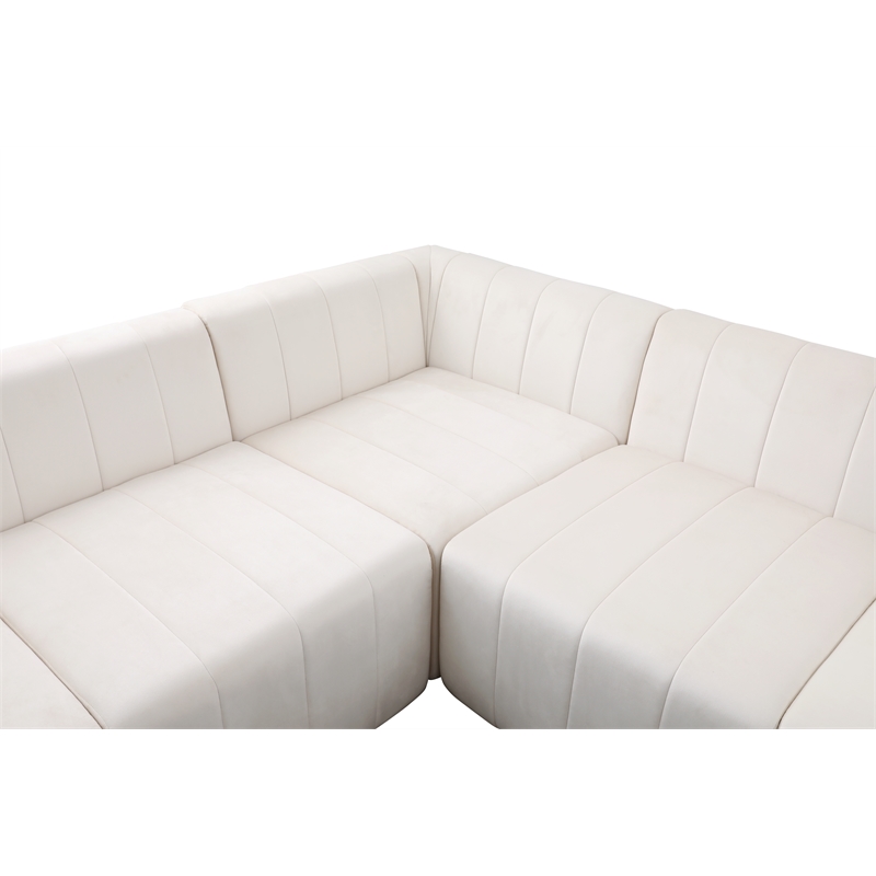 Rockport Modular White Microfiber 6-Piece Living Room Sofa Set