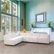 Rockport Modular White Microfiber 6-Piece Living Room Sofa Set