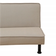 Khaki Flannel Sofa Bed with Metal Legs