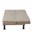 Khaki Flannel Sofa Bed with Metal Legs