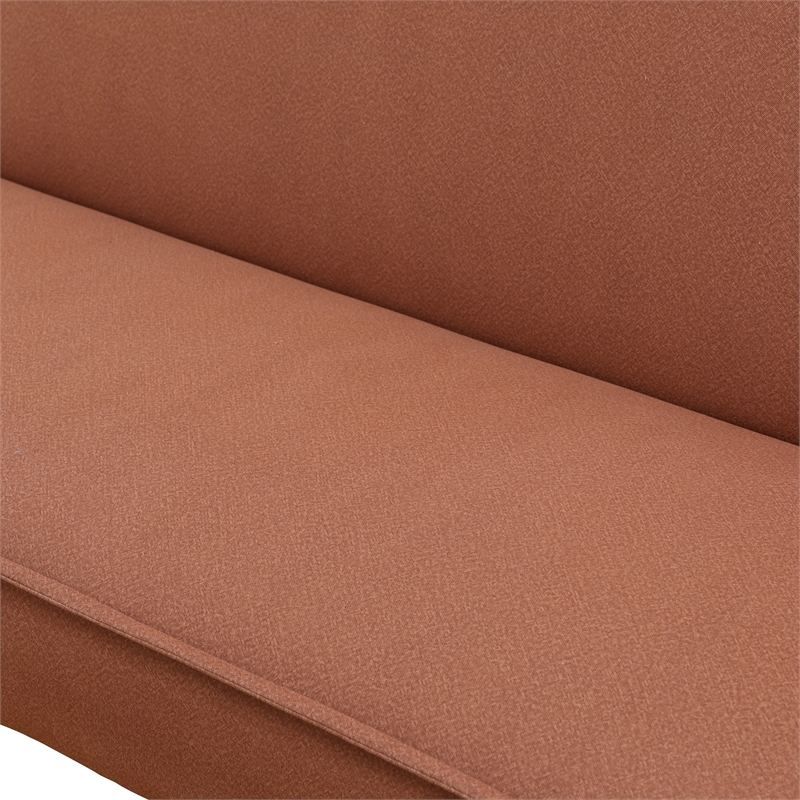 Light Brown Fannel Living Room Sofa bed with Metal Legs