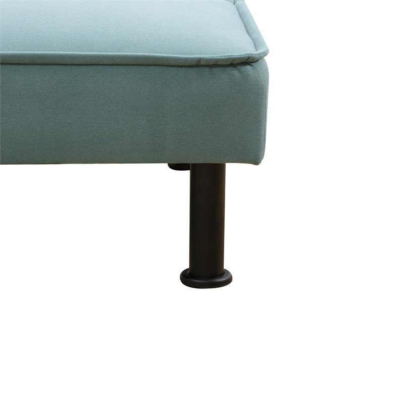Green Fannel Living Room Sofa bed with Metal Legs